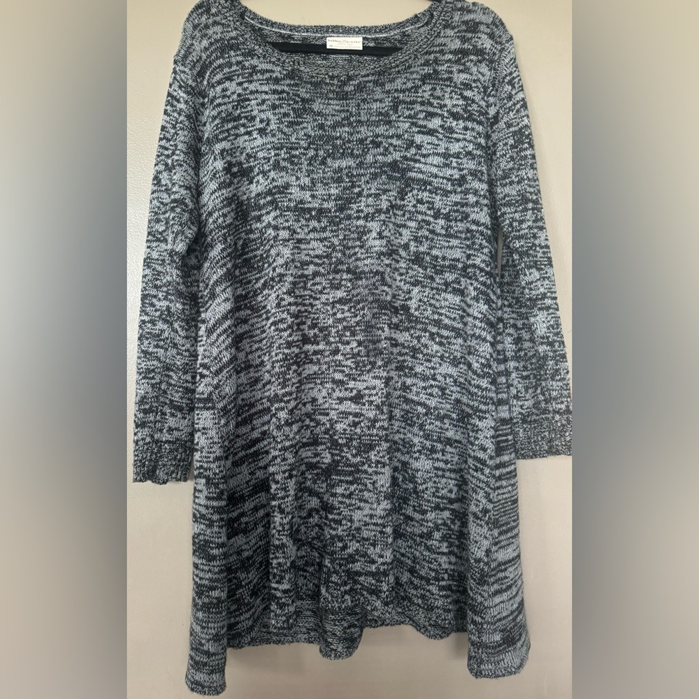 GUC Bobbie Brooks Long Cozy Pullover Sweater Women’s Plus 1x / XL Black & White